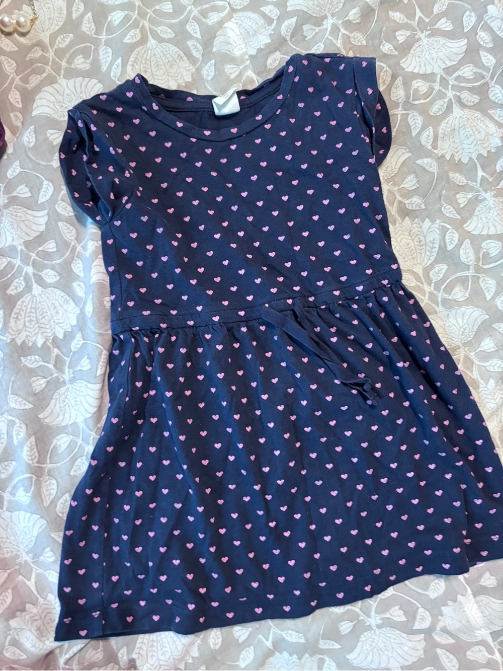 GAP Navy Dress with Pink Heart Print